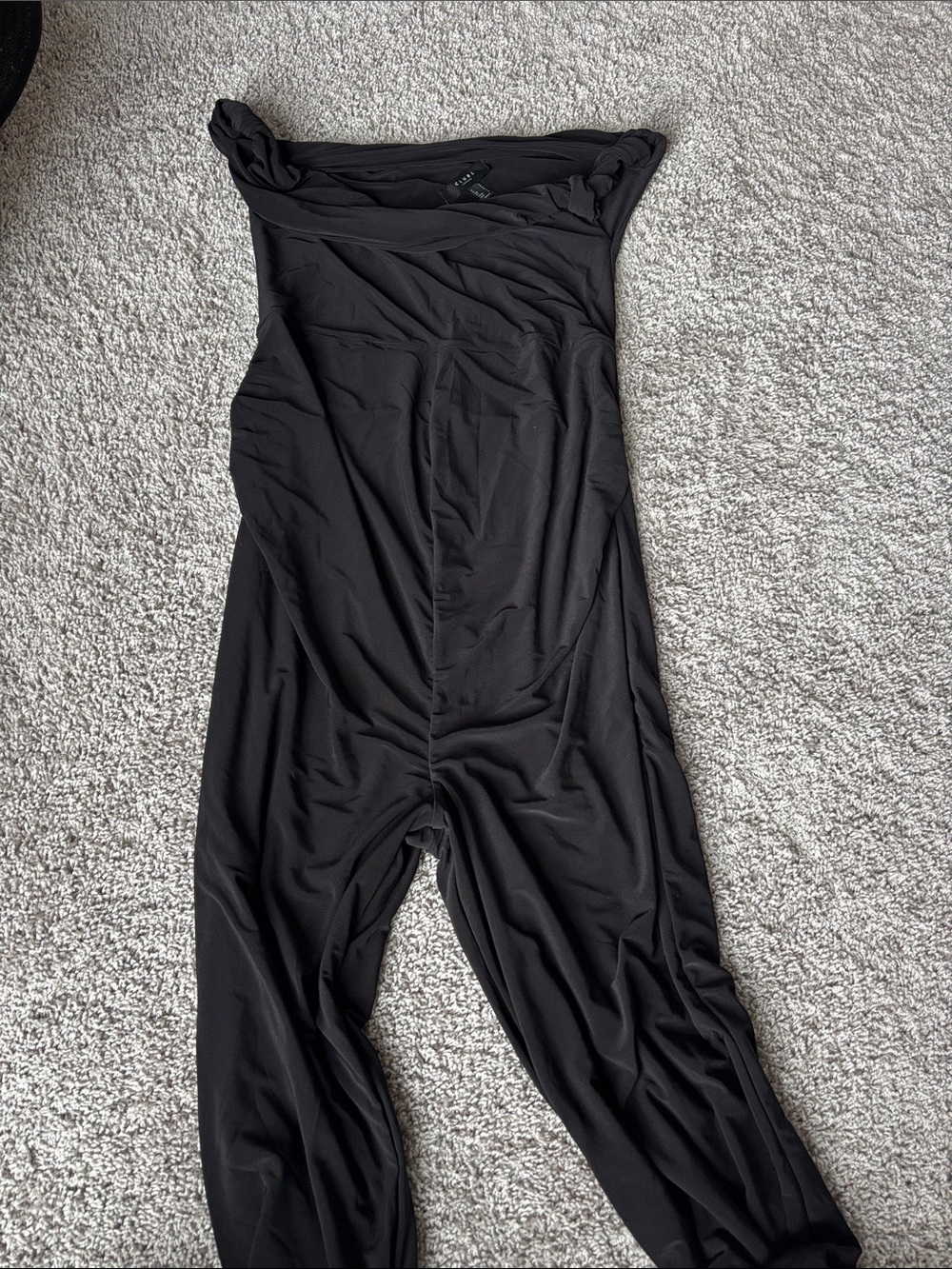 Club L London Maternity Black Strapless Jumpsuit Romper